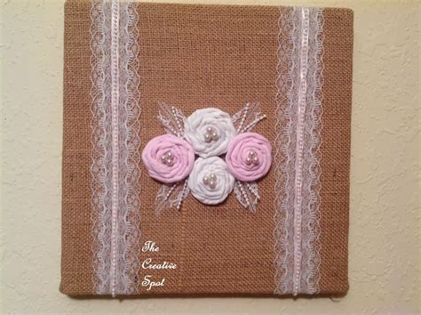 Nayeli S Crafts The Creative Spot Burlap Lace And Rose Canvases