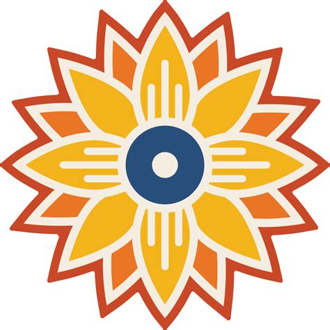 Sunflower Icon with Wichita, Kansas Flag Symbol