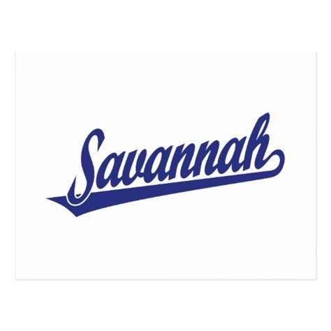 Savannah Script Logo In Blue Postcard Zazzle