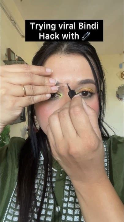 🤔does This Hack Work Viral Bindi Hack With Safety Pin😨🧷 Shorts