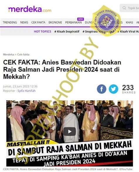 Raja Salman Doakan Anies Jadi Presiden 2024 Cek Faktanya Kabar Co