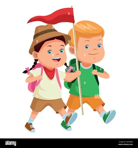 Kids and summer camp cartoons Stock Vector Image & Art - Alamy