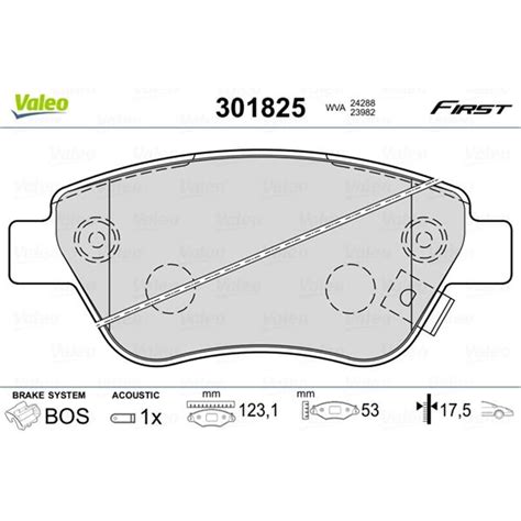 VALEO BREMSBELÄGE VORDERACHSE HINTERACHSE PASSEND FÜR FIAT DOBLO OPEL ADAM