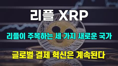 리플 Xrp 리플이 주목하는 세 가지 새로운 국가 글로벌 결제 혁신은 계속된다 Youtube