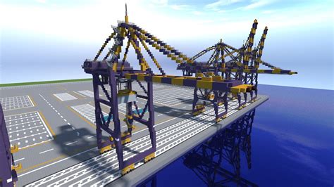 Minecraft Port Cargo Container Gantry Crane Tutorial Youtube