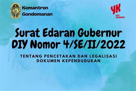 Kemantren Gondomanan Surat Edaran Pencetakan Dan Legalisasi Dokumen