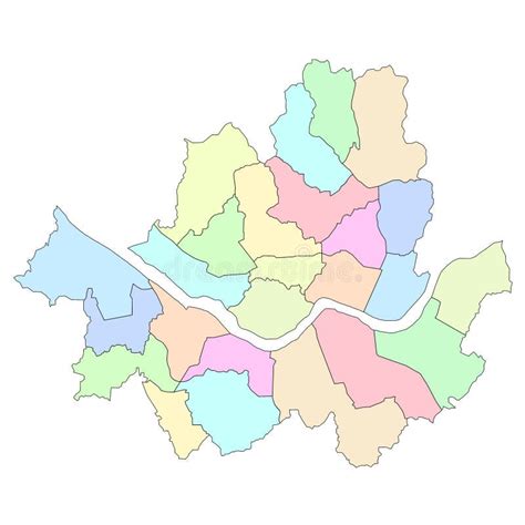 Color Map Of Seoul City Gu Or Districts Administrative Map Of The