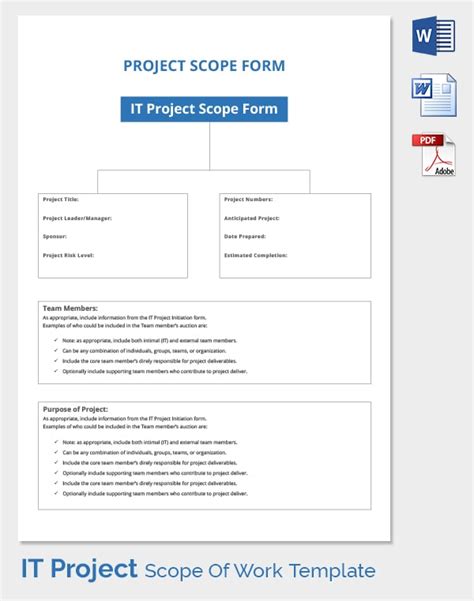 Scope Of Work Template 36 Free Word Pdf Documents Download