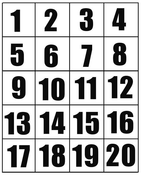 The Numbers Are Black And White In Squares