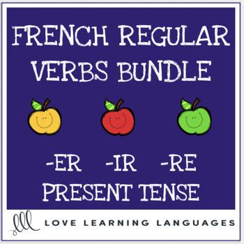 French Regular Verbs Bundle ER IR RE Verbs TpT