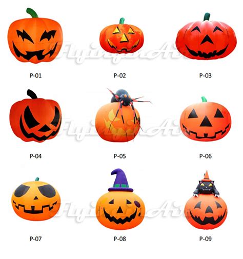 Large Halloween Inflatable Pumpkin Head Balloon With Hat For Outdoor ...