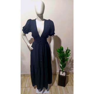 Vestido Longo Duna Pipoca Shopee Brasil