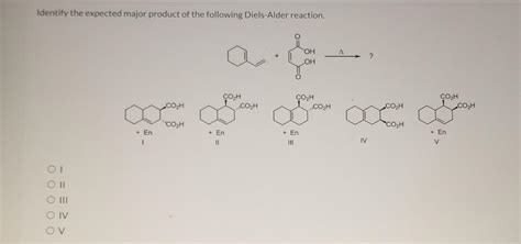 Solved Identify The Expected Major Product Of The Following