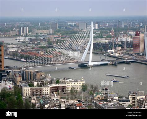 Aerial view of the Erasmusbridge in Rotterdam Stock Photo - Alamy