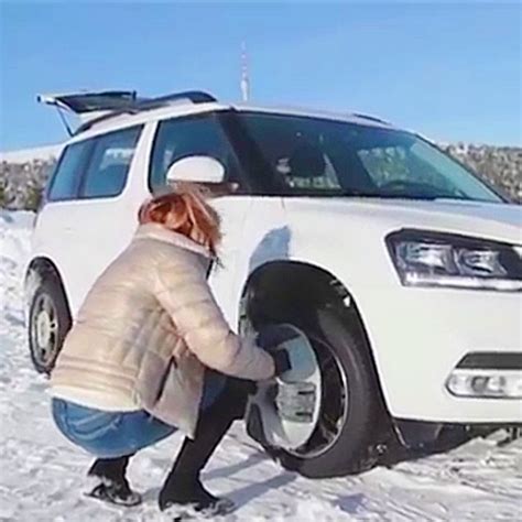 Automatic Snow Chains Cars Have Instant Tire Grip And Traction Snow