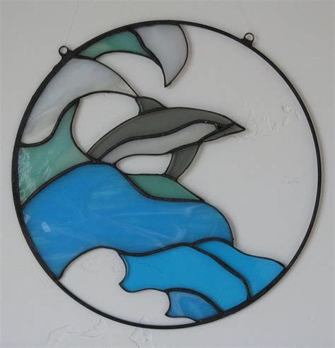 Dolphin Stained Glass Glass Art By Shelly Reid