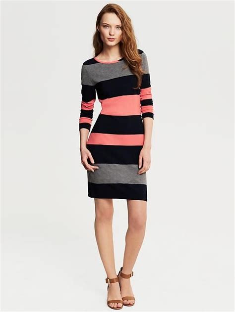 Banana Republic Navy Stripe Ponte Ponte Knit Dress Dressed To Kill