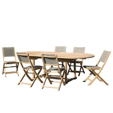 Harris Salon De Jardin En Bois Teck Personnes Table Ovale