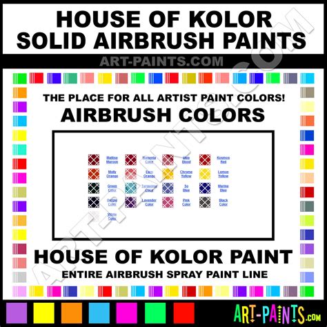 House of Kolor Solid Airbrush Spray Paint Colors - House of Kolor Solid Spray Paint Colors ...