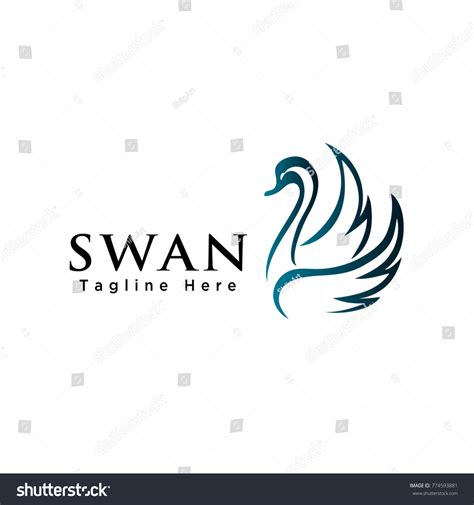 Abstract Flying Swan Logo Stock Vector Royalty Free 774593881