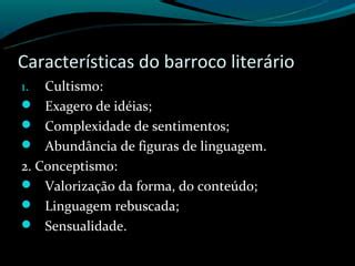 Barroco aula de literatura | PPT