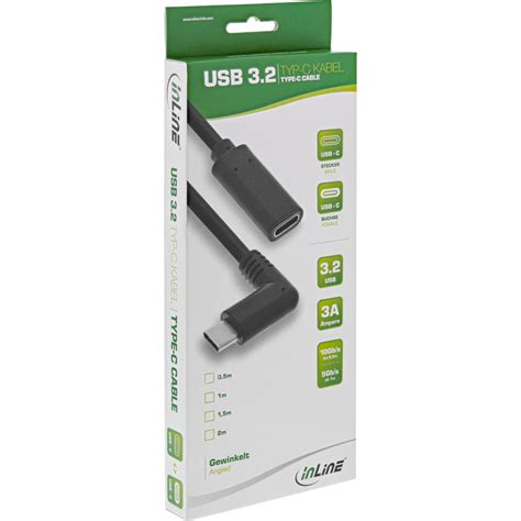 Cablu Prelungitor USB 3 2 Type C T M Unghi 90 Grade 3A 2m Inline IL35782