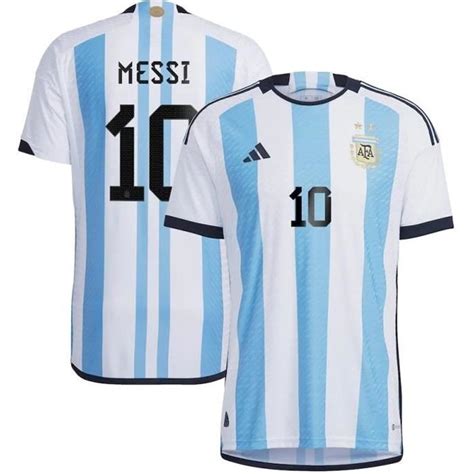 Maillot Authentique Argentine Domicile Coupe Du Monde 10 Messi 2022