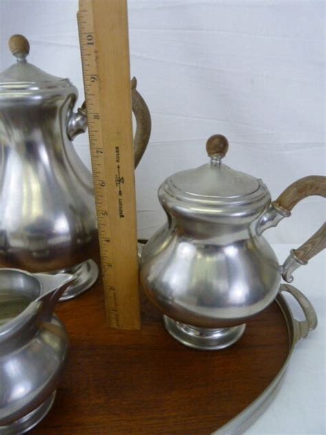 Vintage Kmd Tiel Royal Holland Pewter Coffee Pot Tea Pot Creamer Sugar Tray Ebay