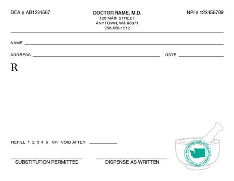 Prescription Pad Template Template Business