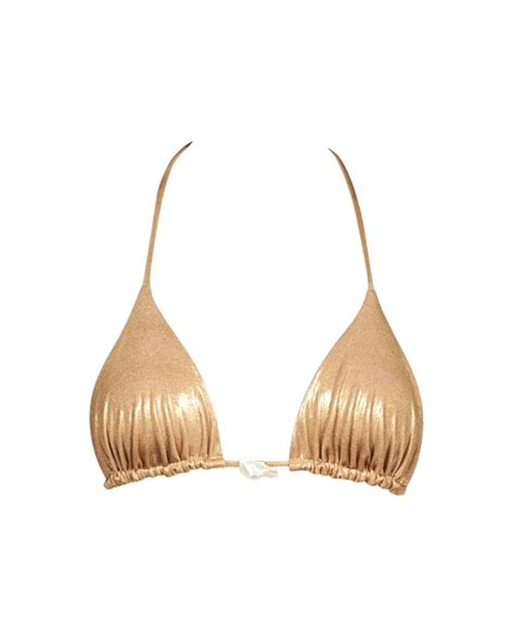 SARA CRISTINA Pearl Embellished Triangle Bikini Top In Natural Lyst