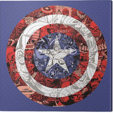 Captain America Shield Collage Tableau Sur Toile D Corations