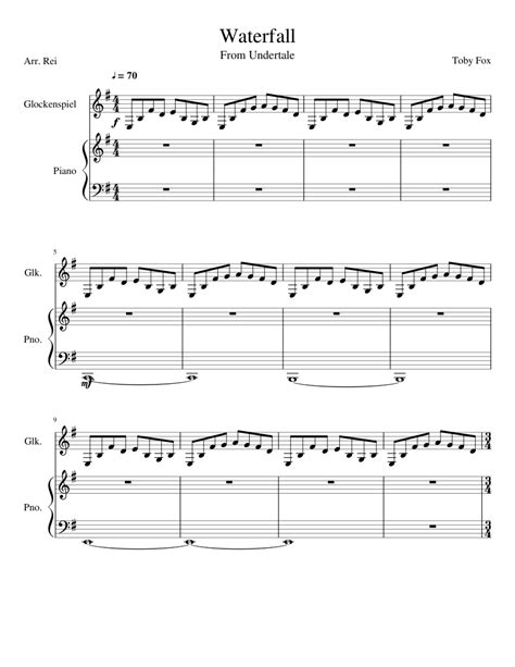 Waterfall Undertale Sheet Music For Piano Percussion Download Free In Pdf Or Midi