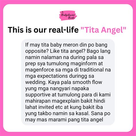 tita angels sa buhay ng mga  budgetarian bride facebook