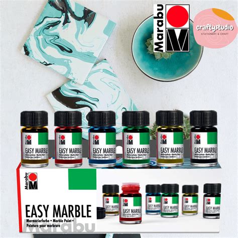 Marabu Easy Marble Starter Set 6x15ml Art Project Craft Paint Shopee Malaysia