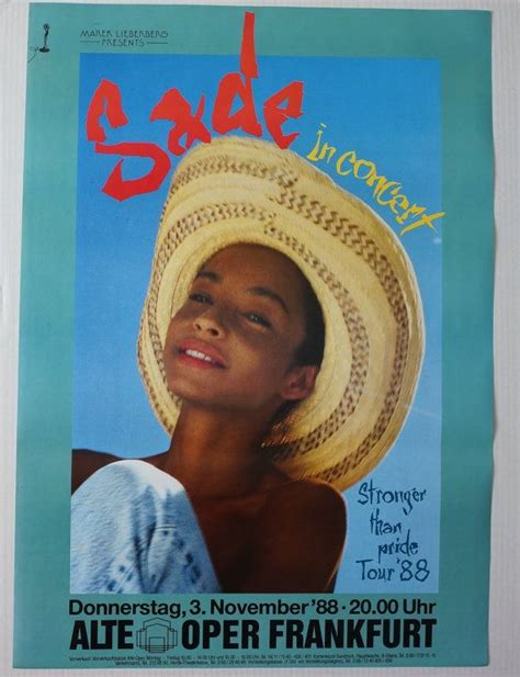 Sade In Concert Stronger Than Pride Tour 1988 German Concert Poster