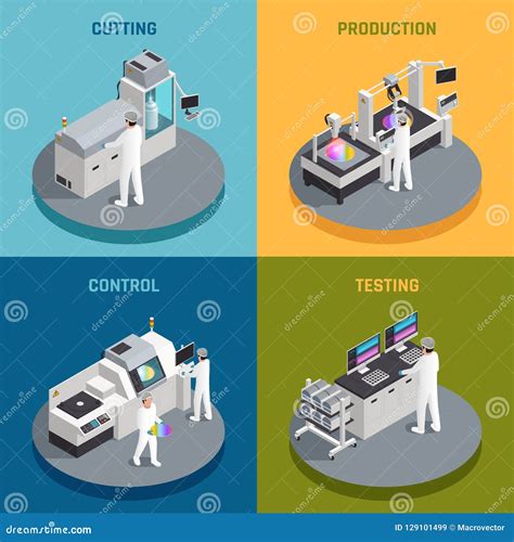 Semiconductor Production Isometric Flowchart Vector Illustration 175261974