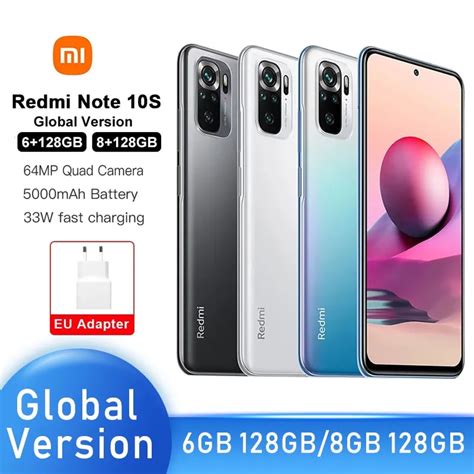 Global Version Xiaomi Redmi Note 10S 6GB 64GB 128GB Smartphone Helio