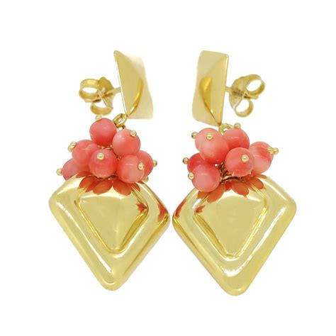 Kt Gold Earrings Mediterranean Red Coral Mm Catawiki