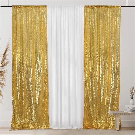 Buy Wenmer Gold Sequin Backdrop Curtain Pcs X Ft Sequin Backdrops