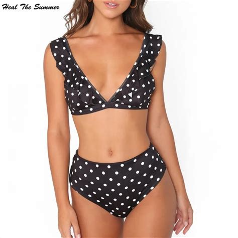 Heal The Summer 2018 New Women Bikini Swimwear Set Swimsuit Black White