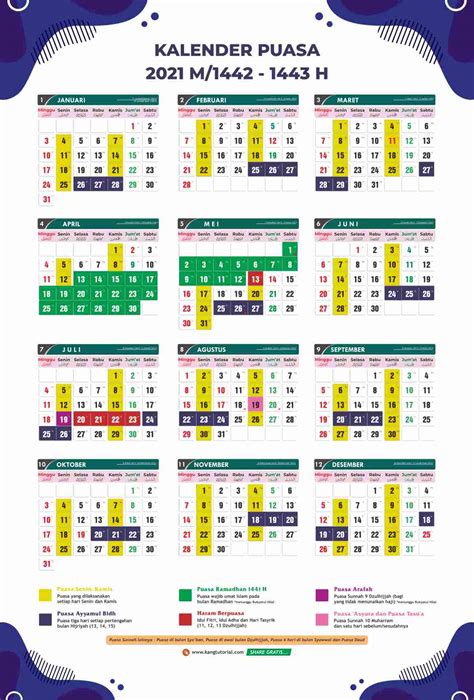 Download Kalender Jadwal Puasa Tahun 2021 Tutorcara