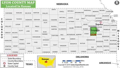 Lyon County Map Kansas