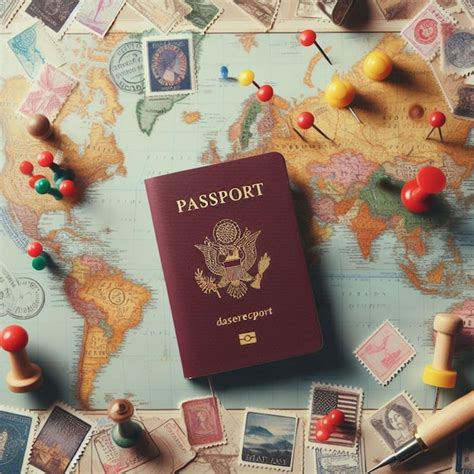 Premium Photo Passport On World Map