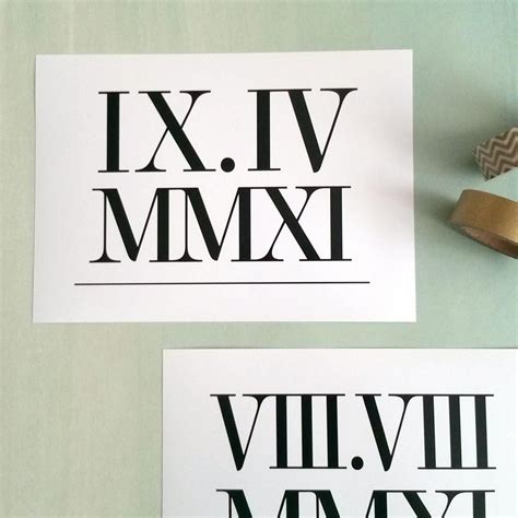 A Modern Roman Numeral Art Print Celebrating Your Anniversary Or Special Date In Your Life