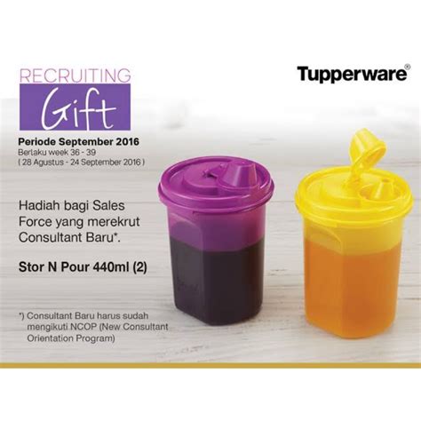 Jual Stor N Pour 440 Ml Set Tupperware Tempat Minum Shopee