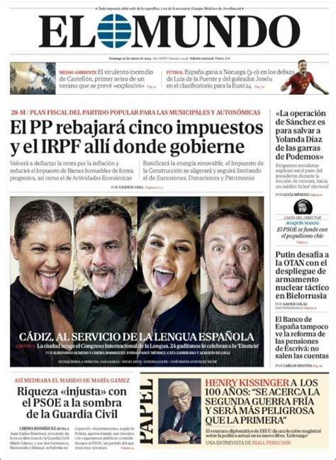 Portada Del Diario El Mundo Del Día 26032023 News Europa