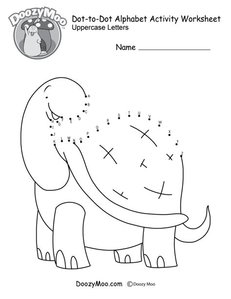 Dot To Dot Alphabet Activity Worksheet Free Printable Doozy Moo