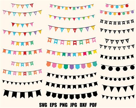 Bunting Birthday Svg Png Clipart Bunting Banner Svg Happy Etsy