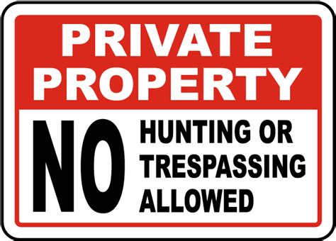 No Hunting Or Trespassing Sign F6039en By