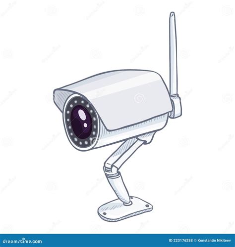 Cctv Illustration Vector Cartoon Security Camera Stock Vector